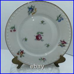 Vintage Antique German KPM Porcelain Set of 6 Plates Painted Floral Antoinette