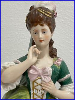 Vintage Antique German Kister Scheibe Alsbach Porcelain Figurine Woman & Cherub Vintage Antique German Kister Scheibe Alsbach Porcelain Figurine Woman & Cherub
