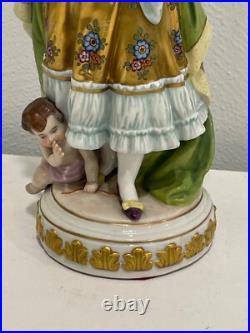 Vintage Antique German Kister Scheibe Alsbach Porcelain Figurine Woman & Cherub Vintage Antique German Kister Scheibe Alsbach Porcelain Figurine Woman & Cherub