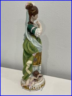 Vintage Antique German Kister Scheibe Alsbach Porcelain Figurine Woman & Cherub Vintage Antique German Kister Scheibe Alsbach Porcelain Figurine Woman & Cherub