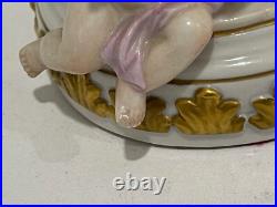 Vintage Antique German Kister Scheibe Alsbach Porcelain Figurine Woman & Cherub Vintage Antique German Kister Scheibe Alsbach Porcelain Figurine Woman & Cherub