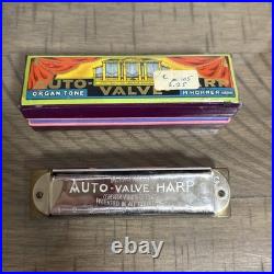 Vintage / Antique German M. Hohner AUTO VALVE HARP Key of C in BOX No 105