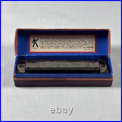 Vintage / Antique German M. Hohner AUTO VALVE HARP Key of C in BOX No 105