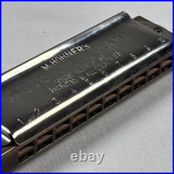 Vintage / Antique German M. Hohner AUTO VALVE HARP Key of C in BOX No 105