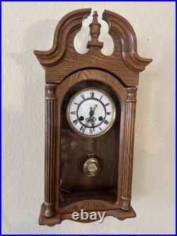 Vintage Antique German Mauthe Wind Up Wood Wall Clock Vintage Antique German Mauthe Wind Up Wood Wall Clock