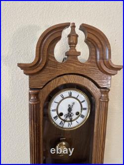 Vintage Antique German Mauthe Wind Up Wood Wall Clock Vintage Antique German Mauthe Wind Up Wood Wall Clock