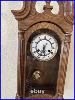 Vintage Antique German Mauthe Wind Up Wood Wall Clock Vintage Antique German Mauthe Wind Up Wood Wall Clock