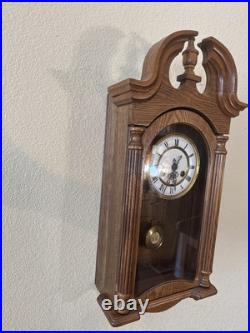 Vintage Antique German Mauthe Wind Up Wood Wall Clock Vintage Antique German Mauthe Wind Up Wood Wall Clock