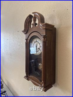 Vintage Antique German Mauthe Wind Up Wood Wall Clock Vintage Antique German Mauthe Wind Up Wood Wall Clock