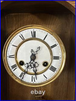 Vintage Antique German Mauthe Wind Up Wood Wall Clock Vintage Antique German Mauthe Wind Up Wood Wall Clock
