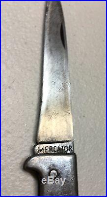 Vintage Antique German Mercator K55K Folding Knife Dagger Solingen Engraved Rare
