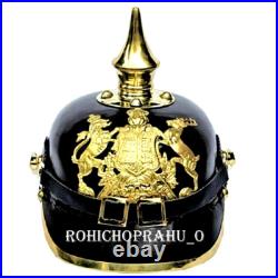 Vintage Antique German Militaria Leather Pickelhaube Helmet Prussian Helmet New
