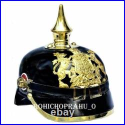 Vintage Antique German Militaria Leather Pickelhaube Helmet Prussian Helmet New