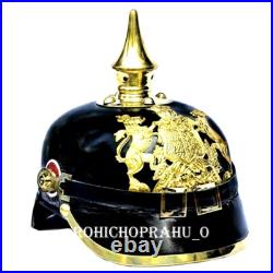 Vintage Antique German Militaria Leather Pickelhaube Helmet Prussian Helmet New