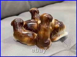 Vintage Antique German Porcelain Bulldog Mother & Puppies Figurine