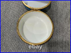 Vintage Antique German Porcelain Dresser Box with Man & Woman Courting Decoration