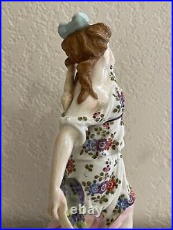 Vintage Antique German Porcelain Figurine Girl / Woman with Basket of Grapes