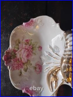 Vintage/Antique German Porcelain Lobster Handle Divided Serving Dish
