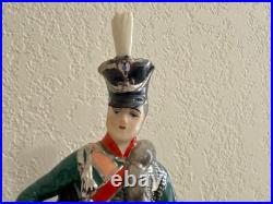 Vintage Antique German Porcelain Military Figurine French Hussar Officer 1812