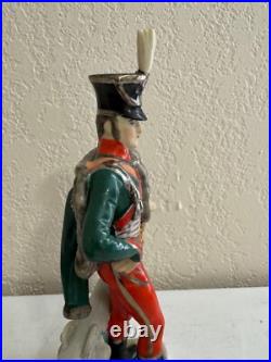 Vintage Antique German Porcelain Military Figurine French Hussar Officer 1812