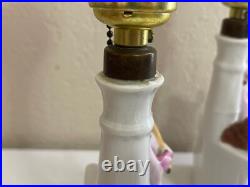 Vintage Antique German Porcelain Pair of Lamps with Courting Couple