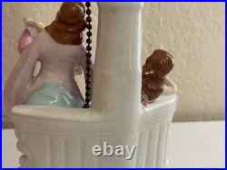 Vintage Antique German Porcelain Pair of Lamps with Courting Couple