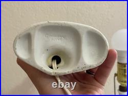 Vintage Antique German Porcelain Pair of Lamps with Courting Couple