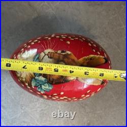 Vintage/Antique German Rabbit Easter Paper Egg Figurine Red Brown Blue White Vintage/Antique German Rabbit Easter Paper Egg Figurine Red Brown Blue White