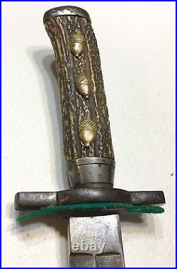 Vintage Antique German Solingen Weyersberg Hunting Cutlass Dagger Knife Knot Old