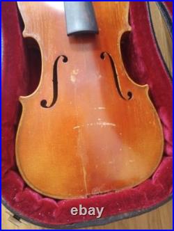 Vintage Antique German Violin Two Bows Knoll Bow
