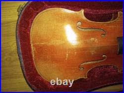 Vintage Antique German Violin Two Bows Knoll Bow