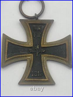 Vintage Antique German WW1 Iron Cross Medal 1813-1914 Thick Necklace Chain