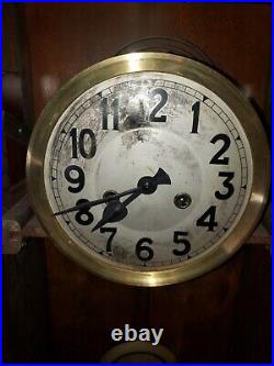 Vintage Antique German Wall Clock Wooden Chime Clock With Keys 29