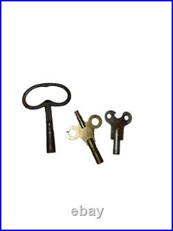 Vintage Antique German Wall Clock Wooden Chime Clock With Keys 29