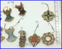 Vintage Antique German Wax Christmas Ornaments Lot 9 Angles Jesus Heart