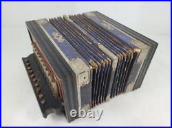 Vintage Antique German Wooden 12 Accordion Instrument 10 Keys Vintage Antique German Wooden 12 Accordion Instrument 10 Keys