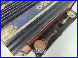 Vintage Antique German Wooden 12 Accordion Instrument 10 Keys Vintage Antique German Wooden 12 Accordion Instrument 10 Keys
