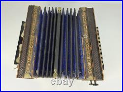 Vintage Antique German Wooden 13 Accordion Instrument 10 Keys Vintage Antique German Wooden 13 Accordion Instrument 10 Keys