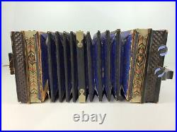 Vintage Antique German Wooden Accordion Instrument 10 Keys Vintage Antique German Wooden Accordion Instrument 10 Keys