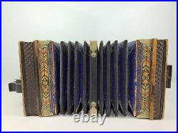 Vintage Antique German Wooden Accordion Instrument 10 Keys Vintage Antique German Wooden Accordion Instrument 10 Keys