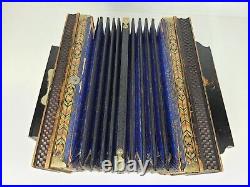Vintage Antique German Wooden Accordion Instrument 10 Keys Vintage Antique German Wooden Accordion Instrument 10 Keys