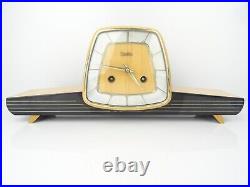 Vintage Antique German ZENTRA Retro Design Mantel 8 day Mid Century Clock