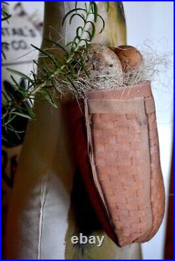 Vintage Antique German stand up bunny w Basket backpack folk art Easter display Vintage Antique German stand up bunny w Basket backpack folk art Easter display