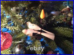 Vintage Antique German unsilvered blown Glass Love Birds Christmas Tree Ornament Vintage Antique German unsilvered blown Glass Love Birds Christmas Tree Ornament