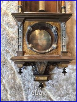 Vintage Antique Germany Remember Vienna, clock, porcelain Dial, oak Case