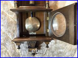 Vintage Antique Germany Remember Vienna, clock, porcelain Dial, oak Case