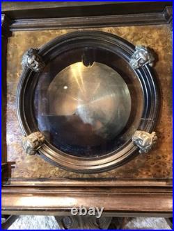 Vintage Antique Germany Remember Vienna, clock, porcelain Dial, oak Case