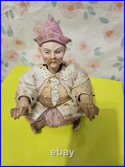 Vintage Antique Gilt German Oriental Man Emperor Nodder Hand Painted Germany Vintage Antique Gilt German Oriental Man Emperor Nodder Hand Painted Germany