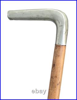 Vintage Antique Hallmarked German Silver Handle Hardwood Walking Stick Cane Old