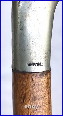 Vintage Antique Hallmarked German Silver Handle Hardwood Walking Stick Cane Old